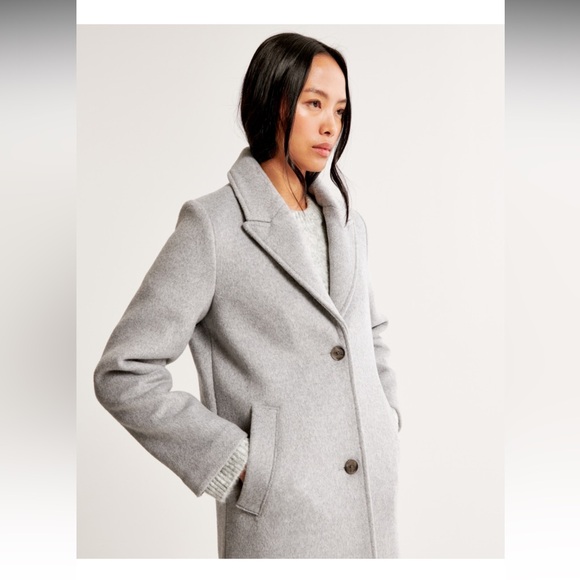 Abercrombie & Fitch Wool Blend Tailored Topcoat - Picture 2 of 11